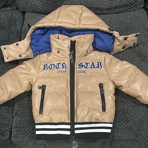 Rockstar Original Coat, Size 2T Boys, Tan and White, Brand New
